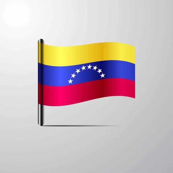 Venezuela Schwenkt Glänzende Flagge Design Vektor — Stockvektor