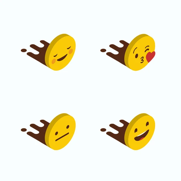 Conjunto Vector Diseño Emojis Amarillos — Archivo Imágenes Vectoriales