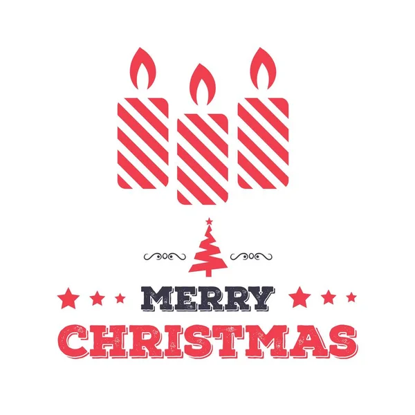 Merry Christmas Greetings Design White Background Vector — Stock Vector