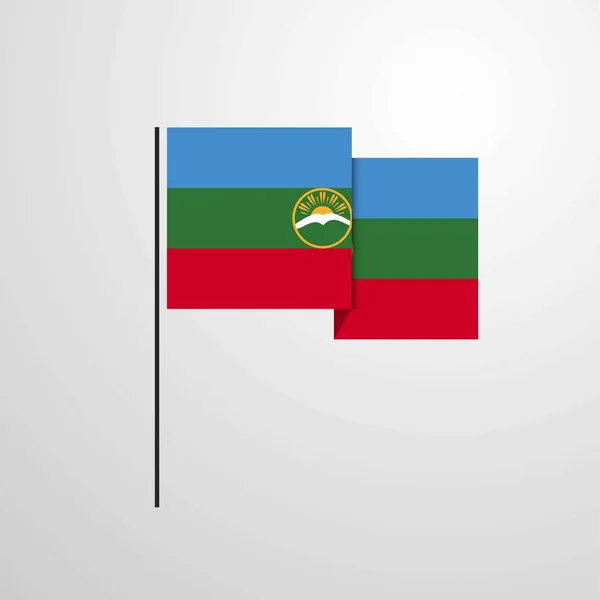 Karachay Chekessia Ondeando Vector Diseño Bandera — Archivo Imágenes Vectoriales