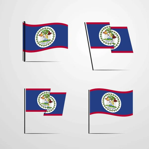 Belize Flag Icon Vektor Illustration — Stockvektor
