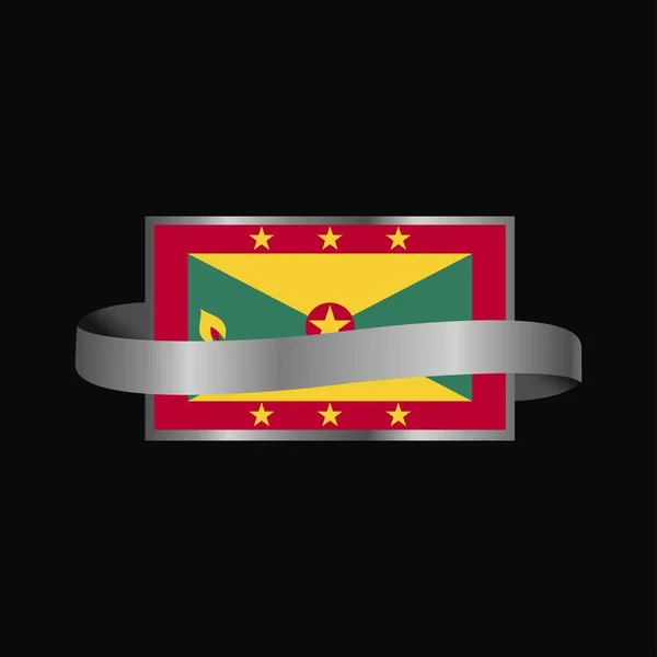 Grenada Flagga Ribbon Banner Design — Stock vektor