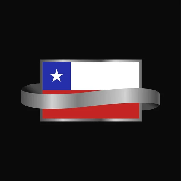 Bandera Chile Diseño Banner Cinta — Archivo Imágenes Vectoriales