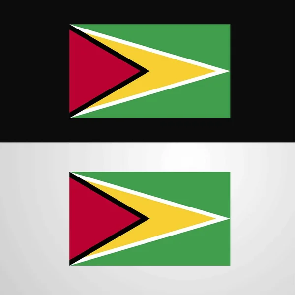 Conception Bannière Drapeau Guyana — Image vectorielle