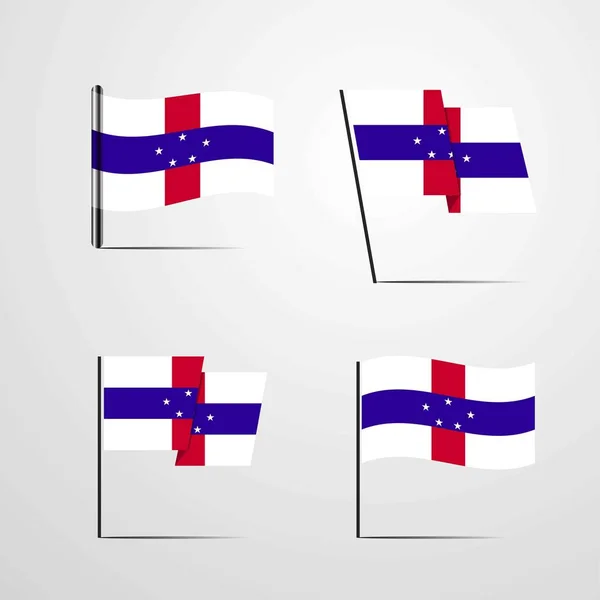 Netherlands Antilles Flag Icon Vector Illustration — Stock Vector