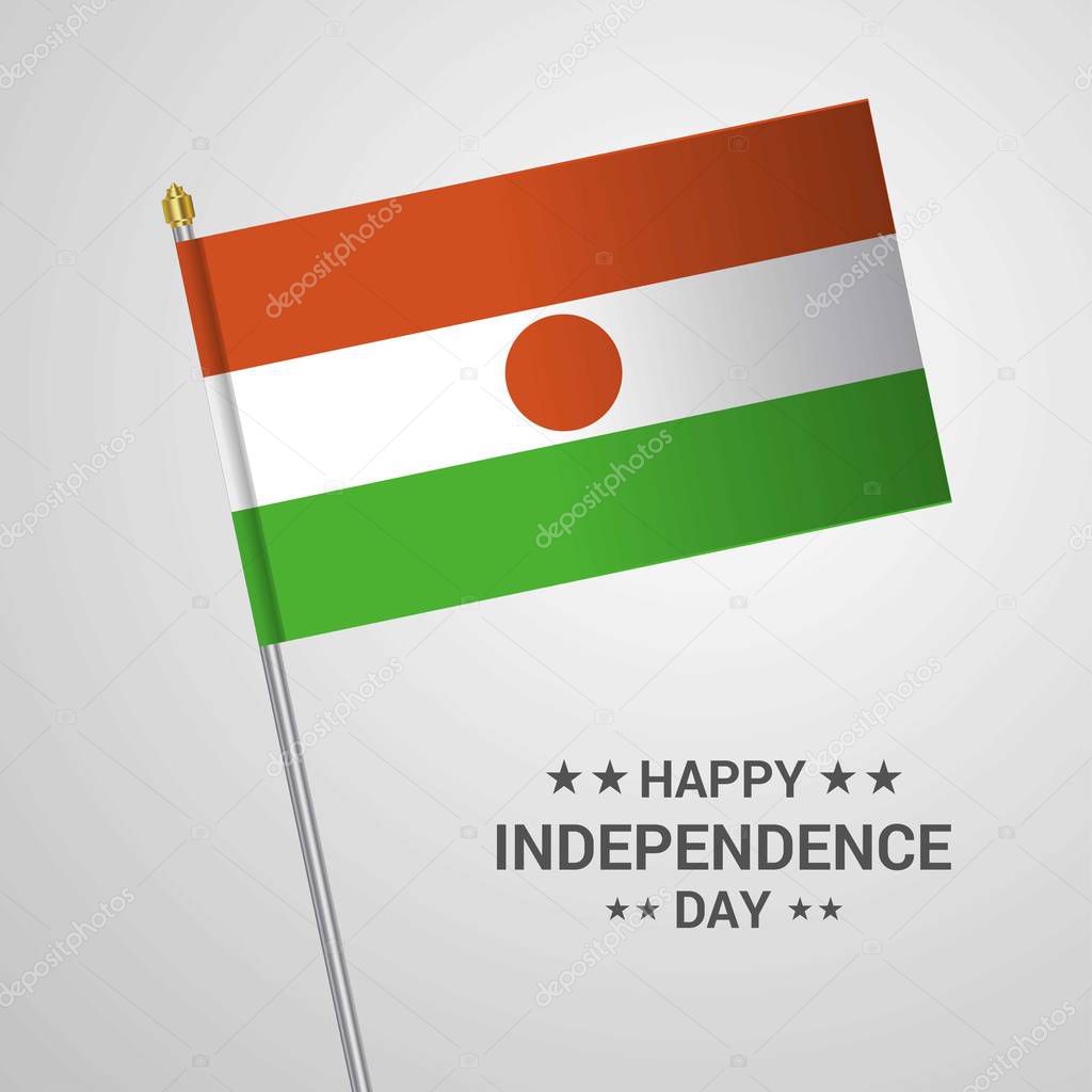 Niger Independence day typographic design with flag vector