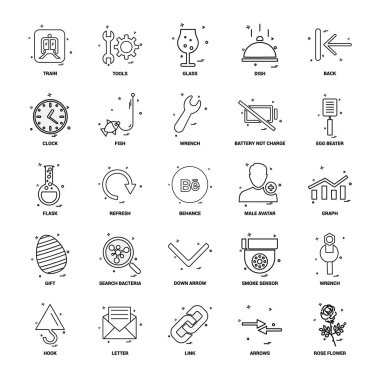 25 iş kavramı Mix satır Icon set
