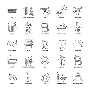 25 iş kavramı Mix satır Icon set