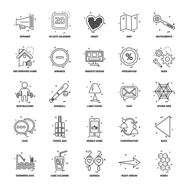 25 iş kavramı Mix satır Icon set