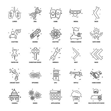 25 iş kavramı Mix satır Icon set