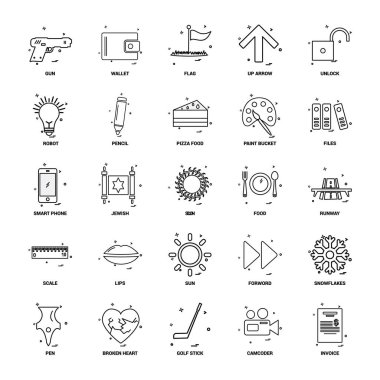 25 iş kavramı Mix satır Icon set