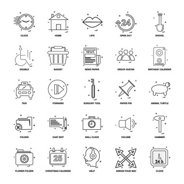 25 iş kavramı Mix satır Icon set