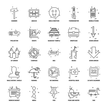 25 iş kavramı Mix satır Icon set