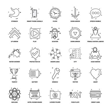 25 iş kavramı Mix satır Icon set