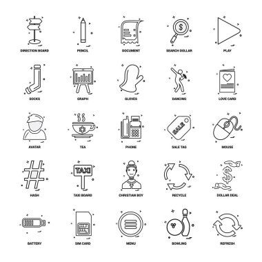 25 iş kavramı Mix satır Icon set