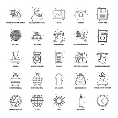 25 iş kavramı Mix satır Icon set