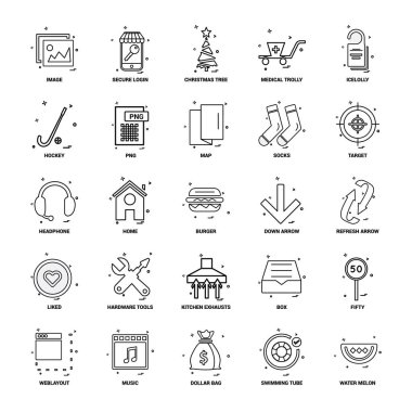 25 iş kavramı Mix satır Icon set