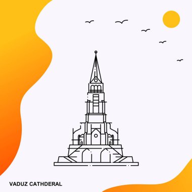 Seyahat Vaduz Cathderal Poster şablonu 