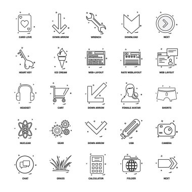 25 iş kavramı Mix satır Icon set