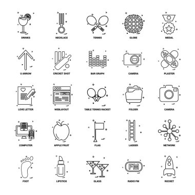 25 iş kavramı Mix satır Icon set