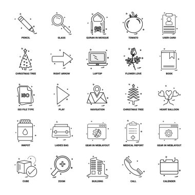 25 iş kavramı Mix satır Icon set