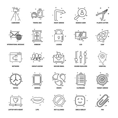 25 iş kavramı Mix satır Icon set