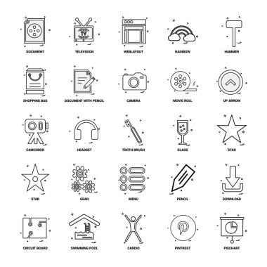 25 iş kavramı Mix satır Icon set