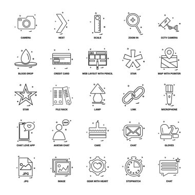 25 iş kavramı Mix satır Icon set