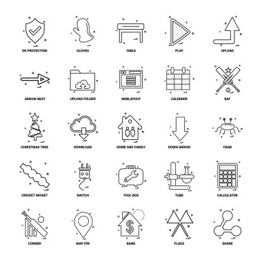 25 iş kavramı Mix satır Icon set