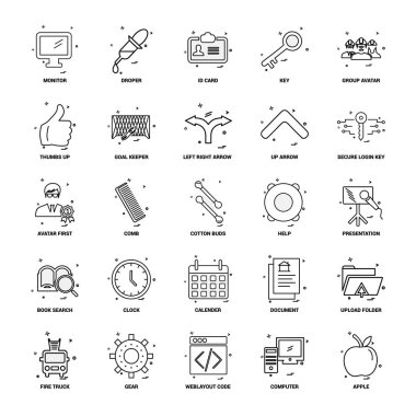 25 iş kavramı Mix satır Icon set