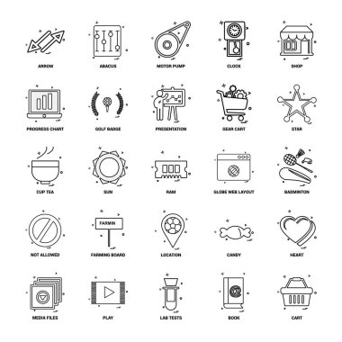 25 iş kavramı Mix satır Icon set