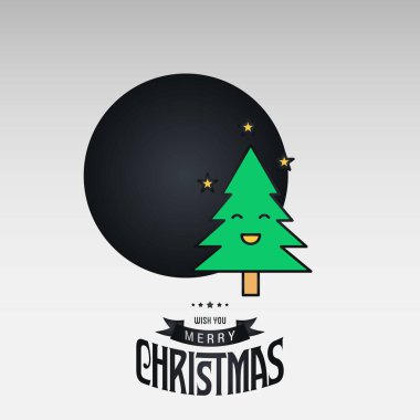 Neşeli Noel kartı ile yaratıcı tasarım ve açık renkli vektör