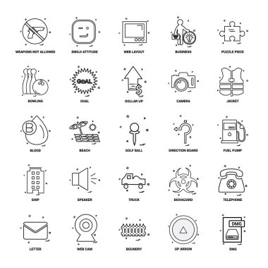 25 iş kavramı Mix satır Icon set