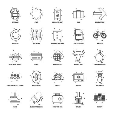 25 iş kavramı Mix satır Icon set