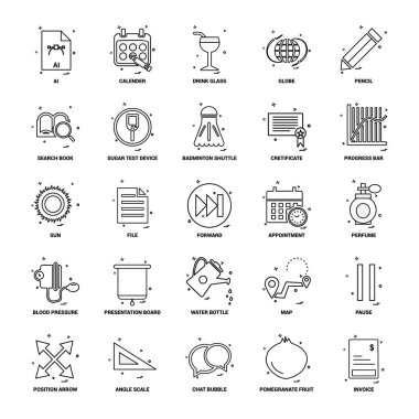 25 iş kavramı Mix satır Icon set