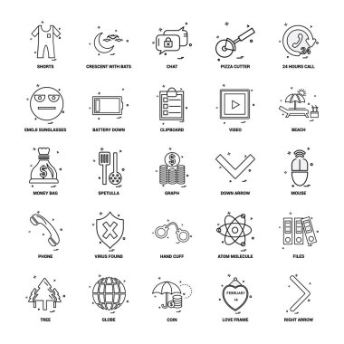 25 iş kavramı Mix satır Icon set