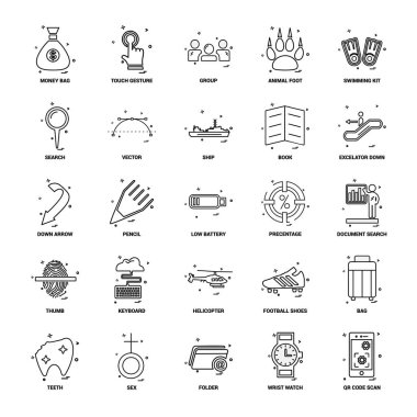 25 iş kavramı Mix satır Icon set