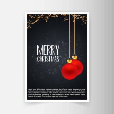 Noel kartı tasarımı ile şık tasarımı ve siyah arka plan v