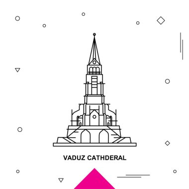 Seyahat Vaduz Cathderal Poster şablonu 