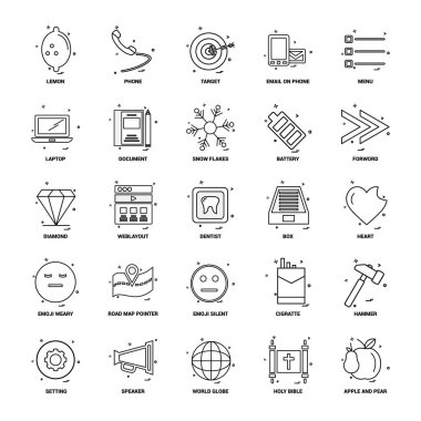 25 iş kavramı Mix satır Icon set