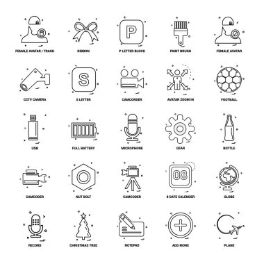 25 iş kavramı Mix satır Icon set