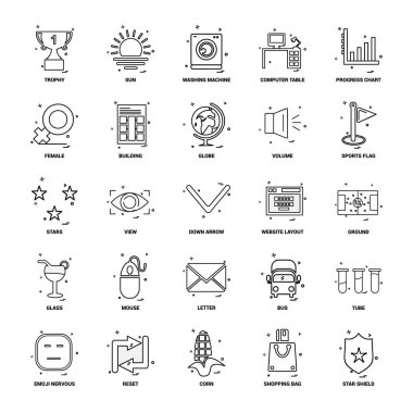 25 iş kavramı Mix satır Icon set