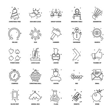 25 iş kavramı Mix satır Icon set