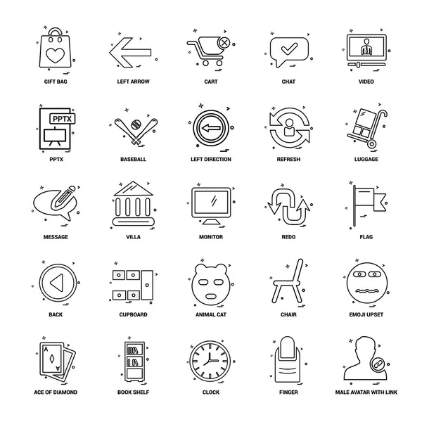 Business Koncepce Mix Linie Icon Set — Stockový vektor