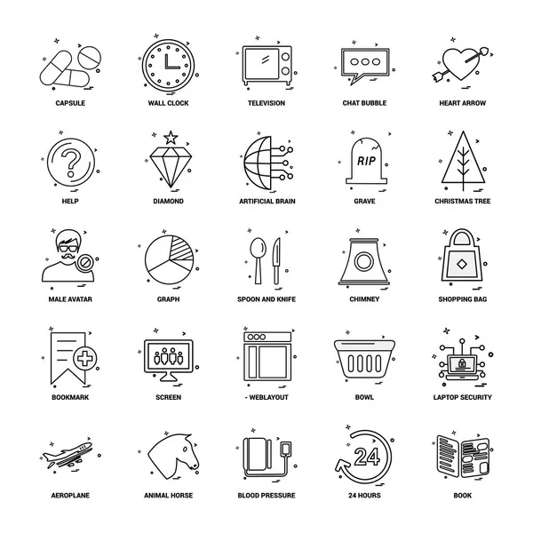 Business Concept Mix Lijn Icon Set — Stockvector