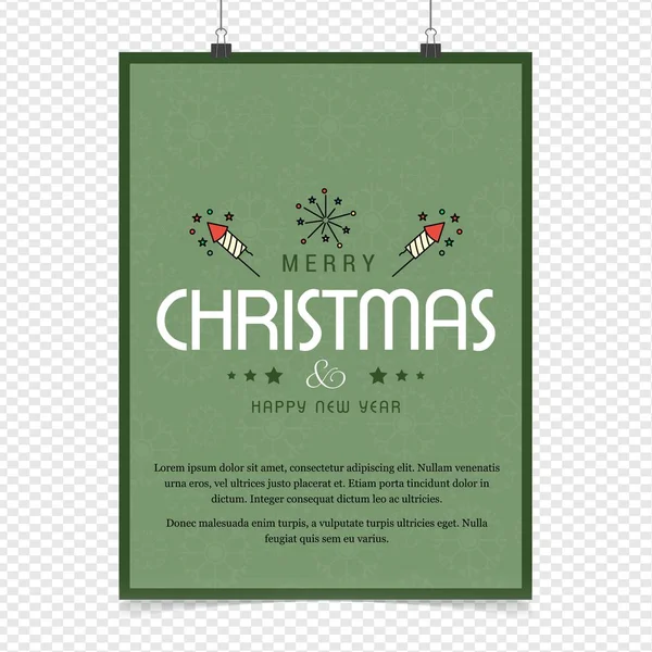 Diseño Tarjetas Navidad Con Diseño Elegante Fondo Verde — Vector de stock