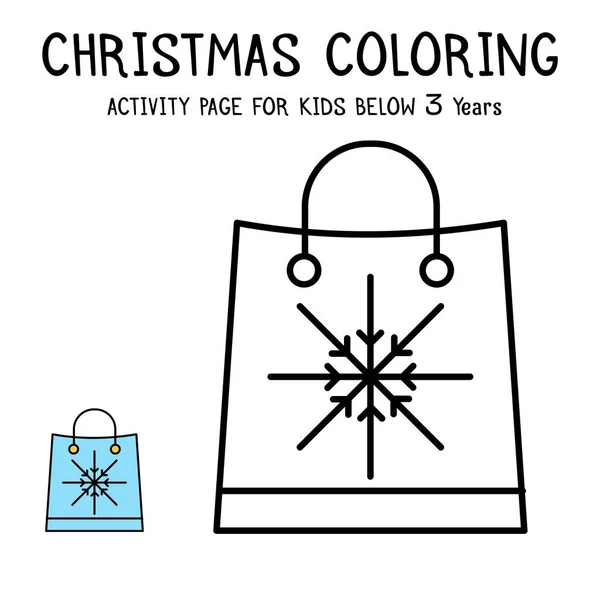 Libro Actvity Para Colorear Navidad Para Niños Menores Años — Vector de stock