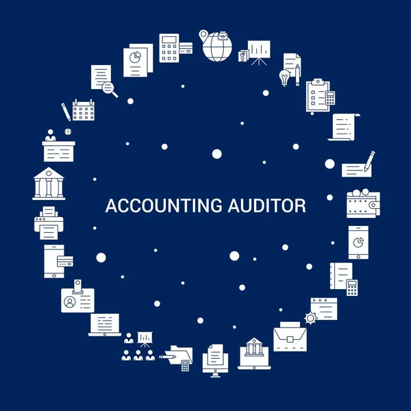 Kreativní Účetnictví Auditorem Ikona Pozadí — Stockový vektor