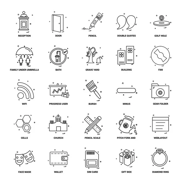 Conjunto Iconos Línea Mezcla Concepto Negocio — Archivo Imágenes Vectoriales