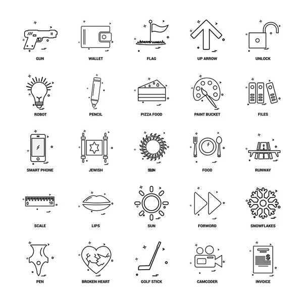 Biznesowych Koncepcji Mix Linia Icon Set — Wektor stockowy